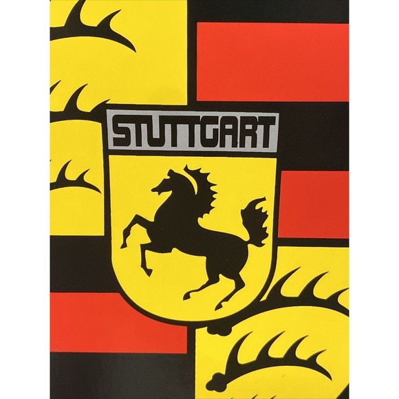 1 Porsche Crest Sticker Color Black Red Vinyl Decal Large - Picture 3 of 6